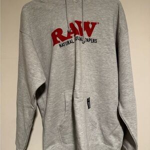RAW natural rolling papers grey hoodie for Men